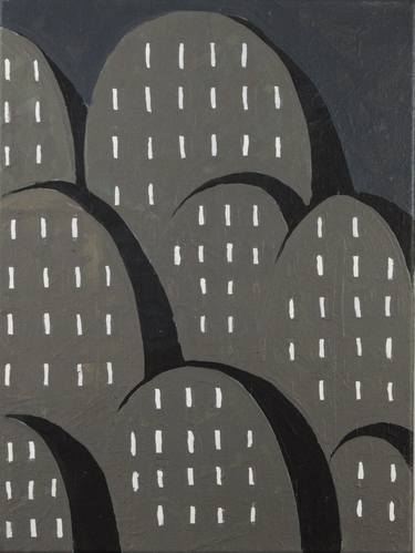 Original Geometric Architecture Painting by Milton Ausherman