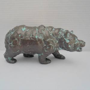 Bear Bronze patinated clay