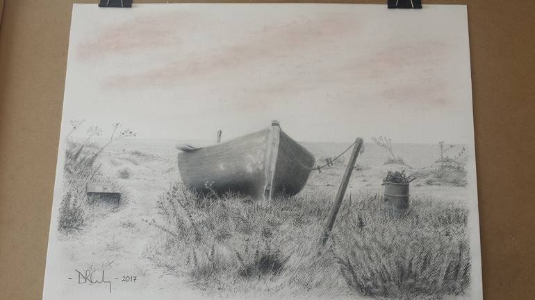 Original Fine Art Boat Drawing by Duncan Gooding