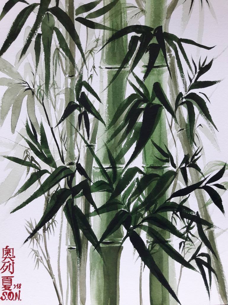 Bamboo Painting by Olesya Saraeva Saatchi Art