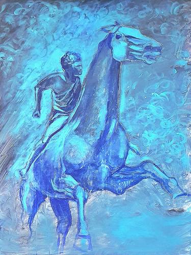 Original Figurative Horse Paintings by Victor Costachescu