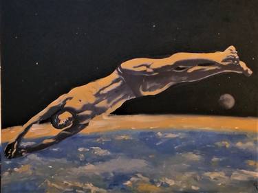 Original Expressionism Outer Space Paintings by Victor Costachescu