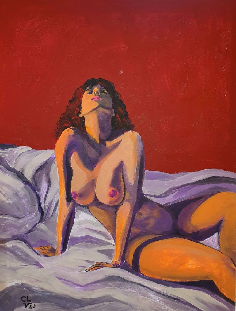 Original Figurative Nude Painting by Victor Costachescu