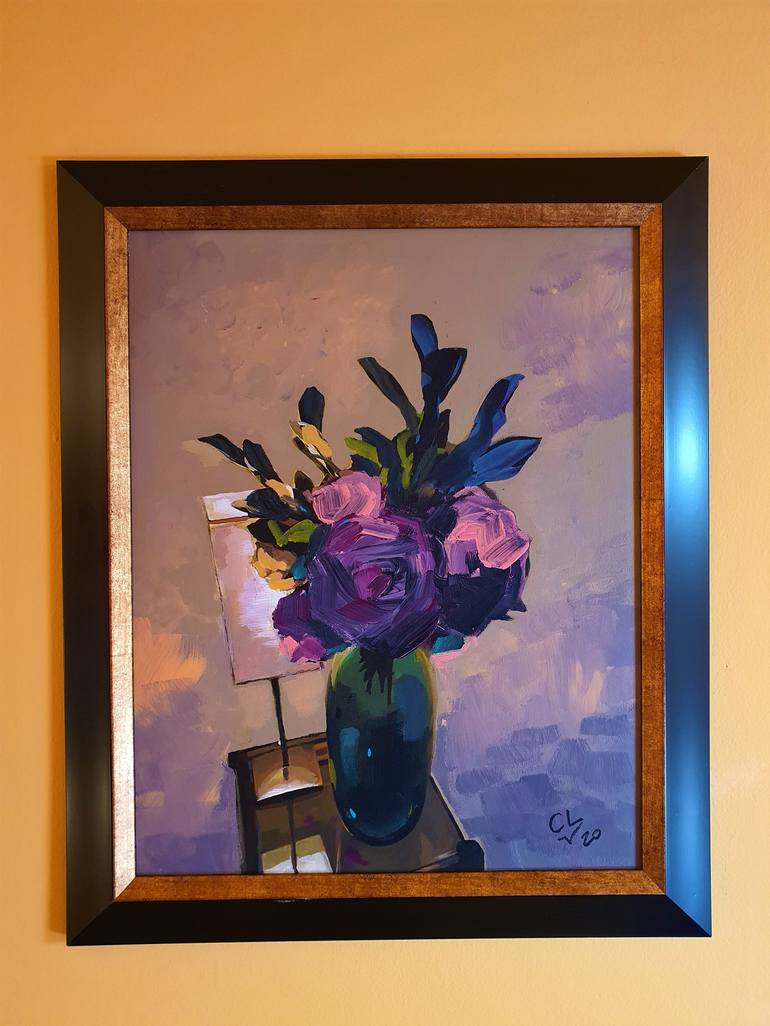 Original Figurative Floral Painting by Victor Costachescu