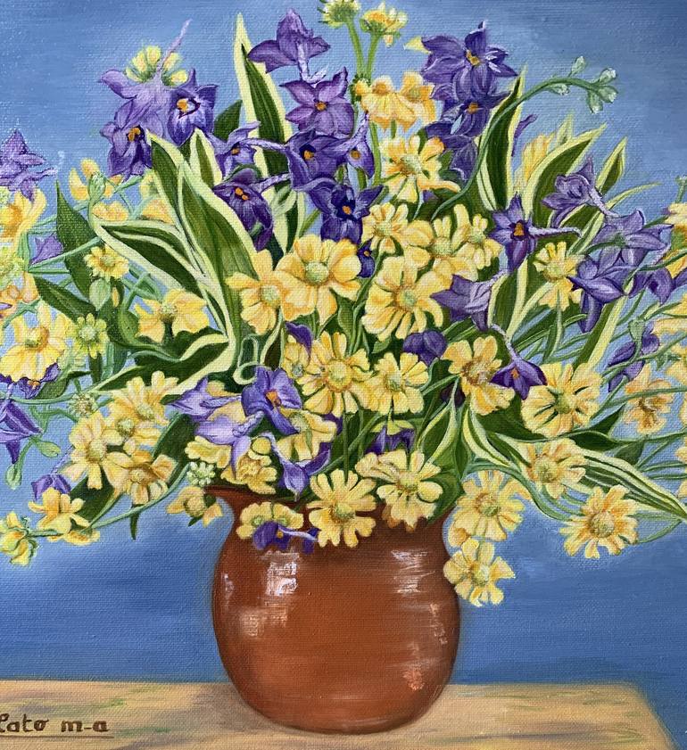 Original Floral Painting by Busellato Marie-Ange