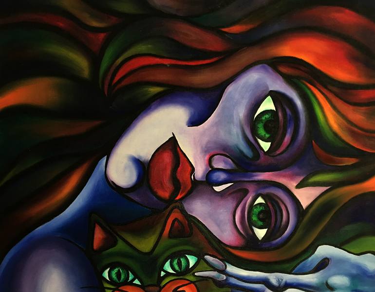 Original Abstract Expressionism Women Painting by Nihan Akgün DişLon