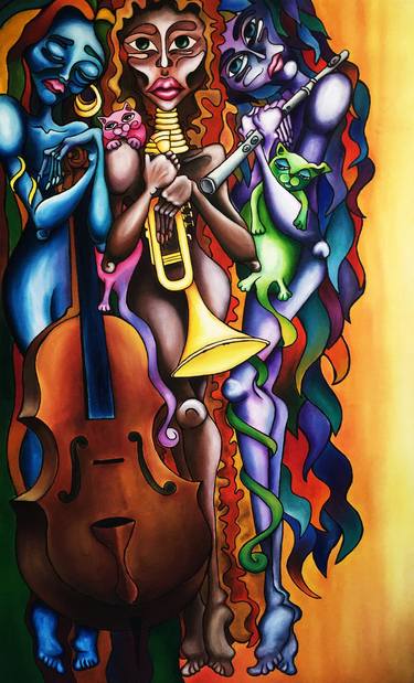 Original Art Deco Music Paintings by Nihan Akgün Dişlon