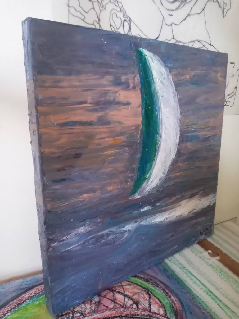 Original Surrealism Boat Painting by Joseph Tany
