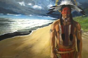 Original Figurative Beach Paintings by Rich Thistle