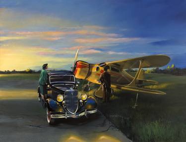 Original Figurative Airplane Paintings by Rich Thistle