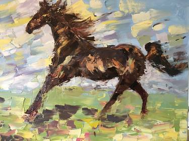 Print of Impressionism Horse Paintings by Anna Saczuk