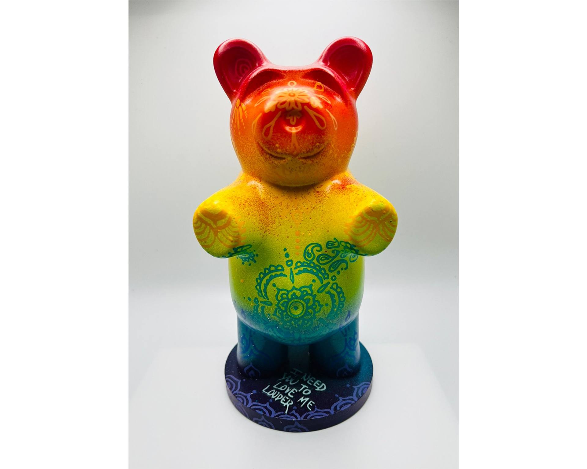 Love louder gummy bear Sculpture by Sahara Novotna