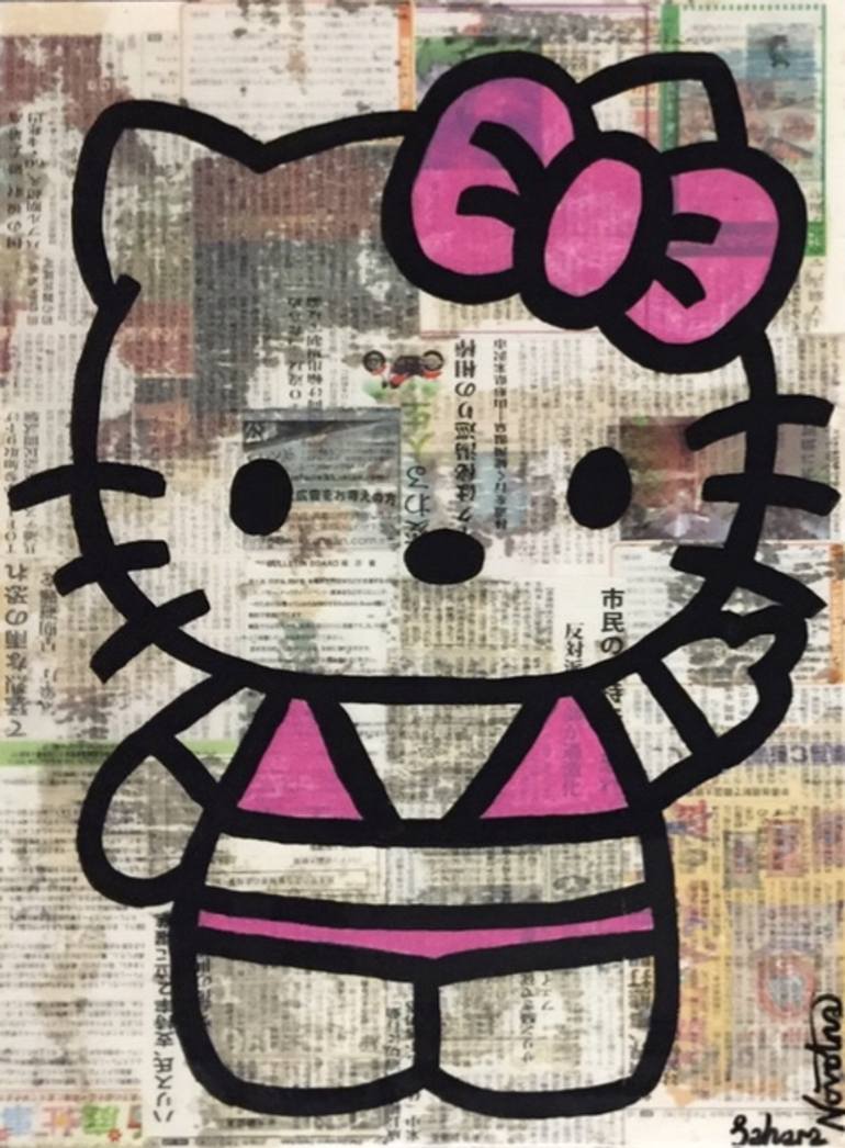 Hello Kitty Painting by Sahara Novotna