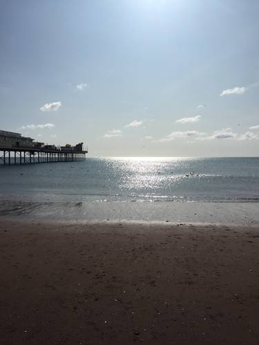 Serenity Unveiled: Captivating Seascape with Paignton Pier thumb