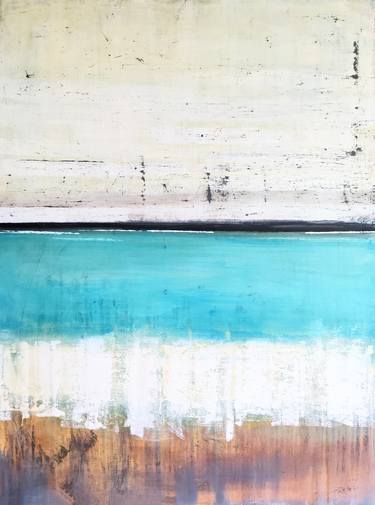 Original Abstract Beach Painting by Jenny Toft