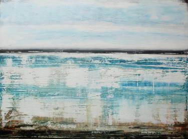 'Sailing the Blue 2' Art By Jenny Toft Abstract Acrylic Teal Blue thumb
