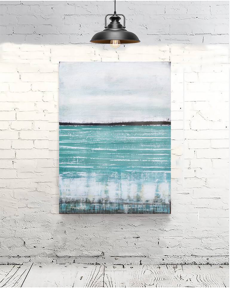Original Abstract Beach Painting by Jenny Toft