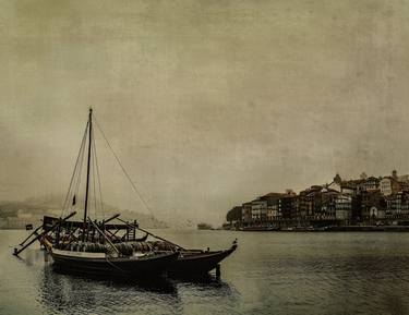 Porto Rabelo One Foggy Morning – Old Canvas texture - Limited Edition of 10 thumb