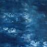 Inspired by the water lilies on my property. One night sitting out in the moonlight I felt completely at peace with myself and nature. Painted with an impressionist eye with a touch of the abstract.