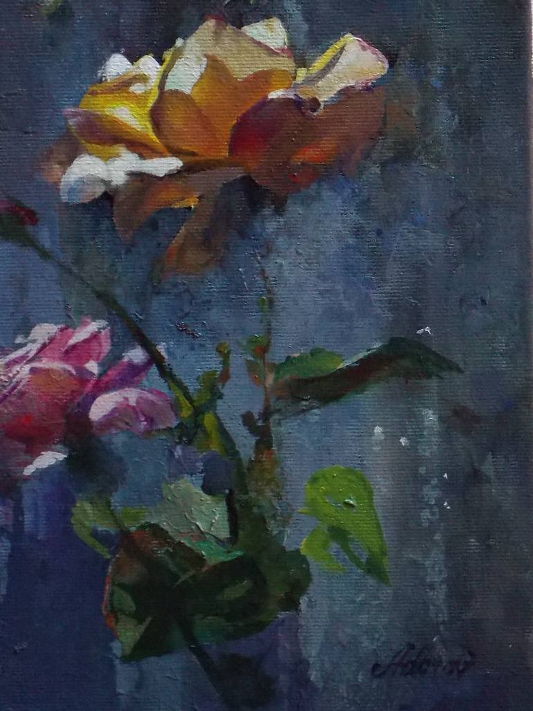 Original Floral Painting by Aderov Eugen