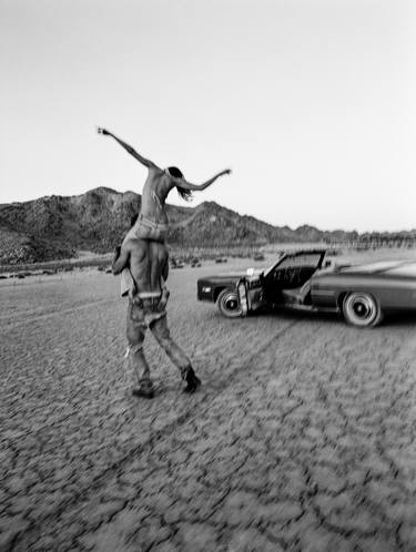 Angie and Jason Playing in the Mojave thumb