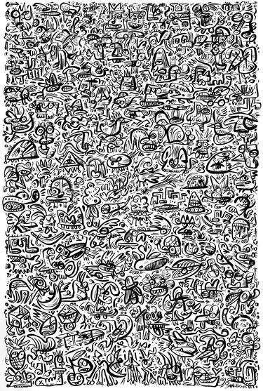 Original Abstract Expressionism Cartoon Paintings by scott walker