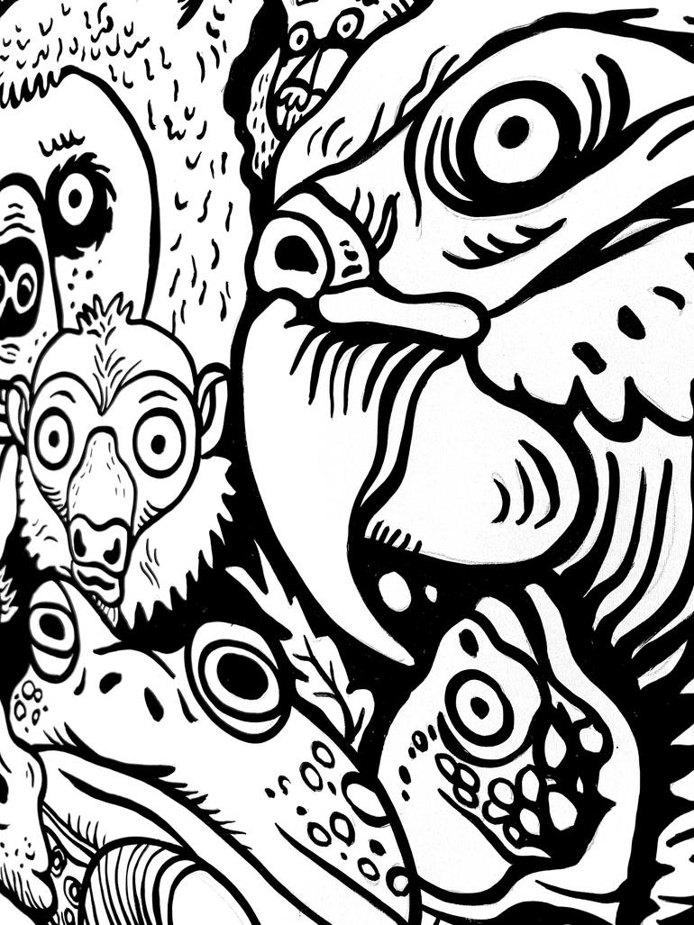 Original Black & White Graffiti Painting by Scott Walker