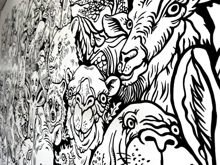 Original Black & White Graffiti Painting by Scott Walker