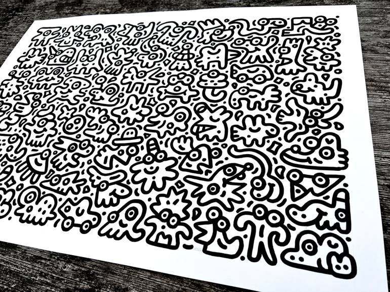 Original Abstract Graffiti Drawing by Scott Walker