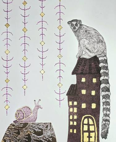 Original Illustration Animal Printmaking by Katja Ochoa Molano