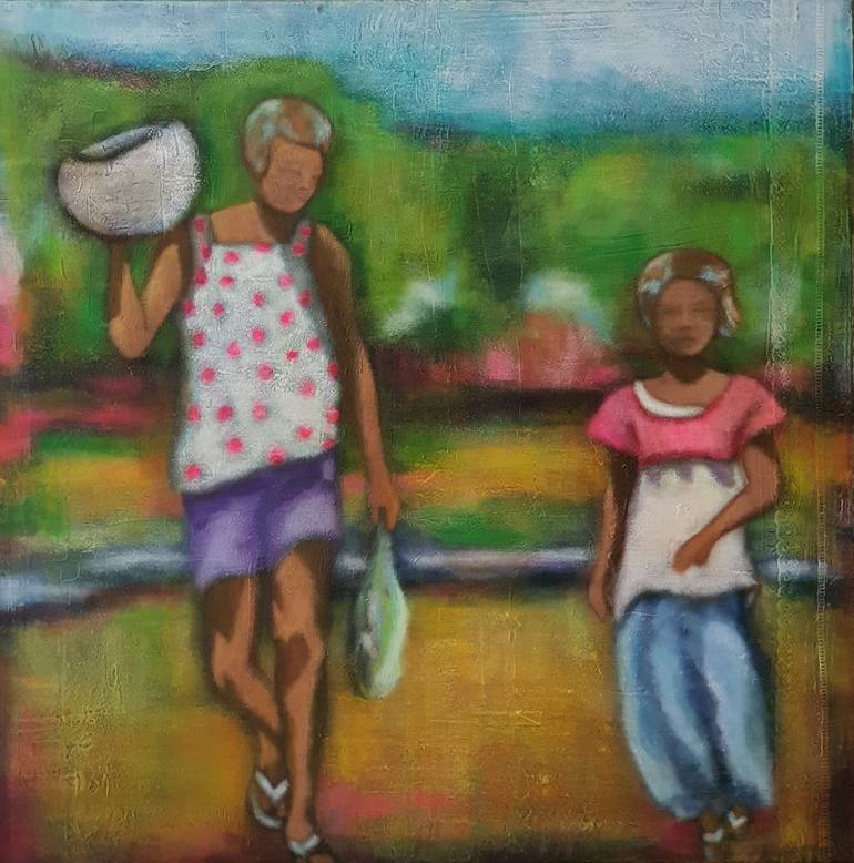 Original Children Painting by Katja Ochoa Molano | Abstract Expressionism Art on Canvas | Where do you go?