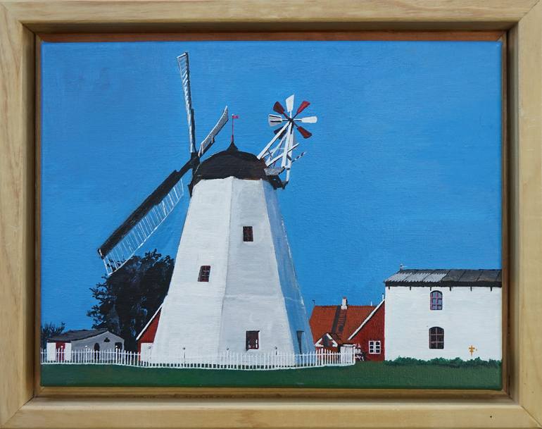 Original Architecture Painting by Ian Mayta | Other Art on Canvas | Windmill at Arsdale