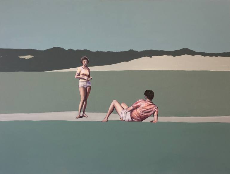 Original Art Deco People Painting by Chalavie V