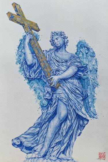 Original Figurative Religion Mixed Media by Edwin Darwin