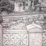 This artwork was done with pen and pencil on A2 paper (59.4x42)cm. Combining the crosshatch technique.

180° panoramic view of The Eternal City (I) (II) (III) - from Piazza Venezia to The Colosseum.

(II) Second section is inspired by Old City of Rome, as seen from the Victor Emmanuel II monument, Rome - Italy, 
it is my very top list favorite city in the world.

This artwork will be shipped rolled, securely inside a shipping tube.