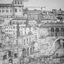 This artwork was done with pen and pencil on A2 paper (59.4x42)cm. Combining the crosshatch technique.

180° panoramic view of The Eternal City (I) (II) (III) - from Piazza Venezia to The Colosseum.

(III) Third section Inspired by The Via dei Fori Imperiali, straight to the Colosseum, seen from the Victor Emmanuel II monument, Rome - Italy, 
it is my very top list favorite city in the world.

This artwork will be shipped rolled, securely inside a shipping tube.