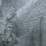 Archangel Michael - Angel and Demon. Pencil on paper (90×130)cm, with full crosshatch technique. Another artwork which inspired by my favorite city Rome-Italy, the statue of Archangel Michael, standing on top of the Castel Sant'Angelo, and of course Angels & Demons movie. 

I chose crosshatch techniques for this artwork, because those complicated overlapping lines represented what is going on inside my head, me doubting myself in taking a big leap of faith to fulfill my dream.