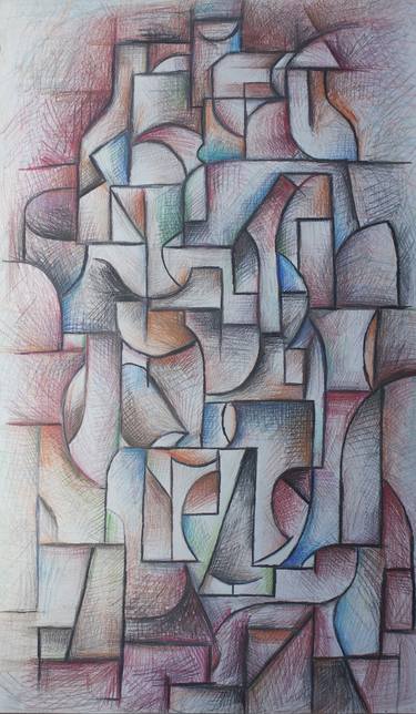 Original Cubism Abstract Drawings by Ojay Tambio