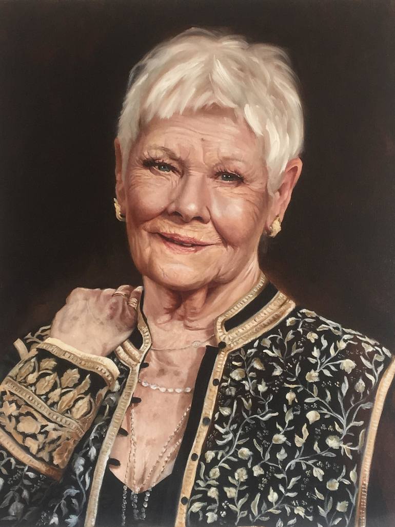 Dame Judi Dench Painting by Ruben Ferreira | Saatchi Art