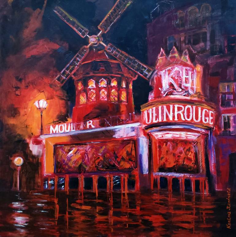 Original Architecture Painting by Kselma Randvald | Abstract Expressionism Art on Canvas | The Heartbeat of Montmartre