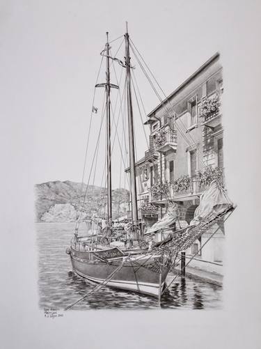 Print of Boat Drawings by Ron Logan