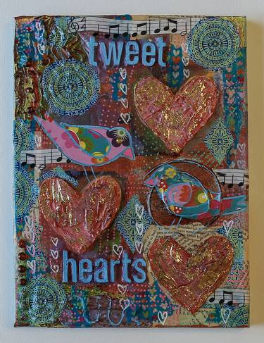 Original Folk Love Collage by Vicky Sargent