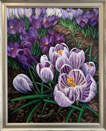 Print of Fine Art Floral Paintings by Cathy Rowe