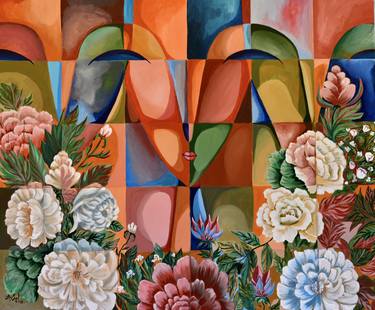 Original Abstract Floral Paintings by Aysel Annagi
