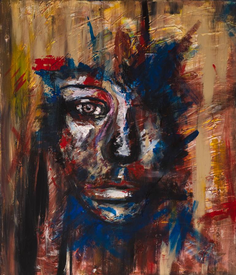 Original Abstract Expressionism Portrait Painting by Igor P