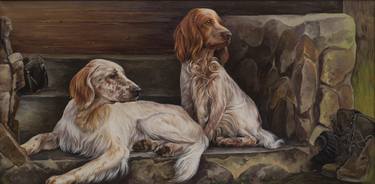 Two setters. Oil on canvas. 100cm x 50cm thumb