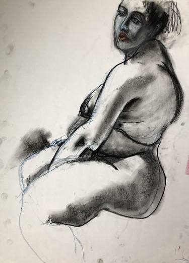 Original Expressionism Nude Drawings by Jane Bassman