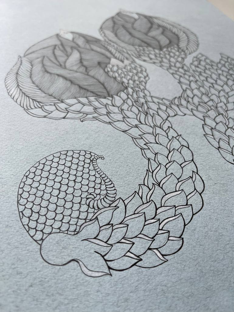 Original Abstract Floral Drawing by Aleksandra Bulgakova