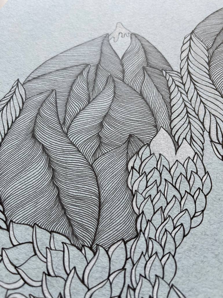 Original Abstract Floral Drawing by Aleksandra Bulgakova