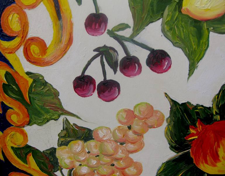 Original Art Deco Floral Painting by Olena Krylova